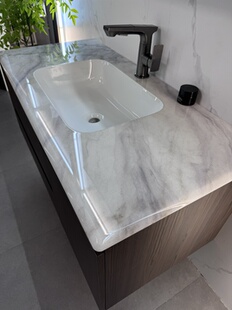 大理石奢石洗手台浴室柜组合陶瓷无缝一体盆洗漱台洗手洗脸池定制