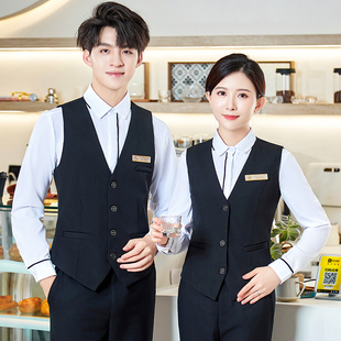 酒店前台工作服收银服务员女春秋西餐厅KTV餐饮经理衬衫长袖套装