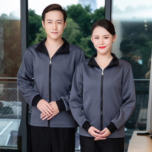 加绒加厚保洁服长袖酒店客房保洁工作服物业医院清洁阿姨秋冬工装