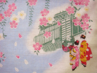 和服特色女士全棉双层柔软手帕手绢毛巾新款 日本制造和风舞妓日式