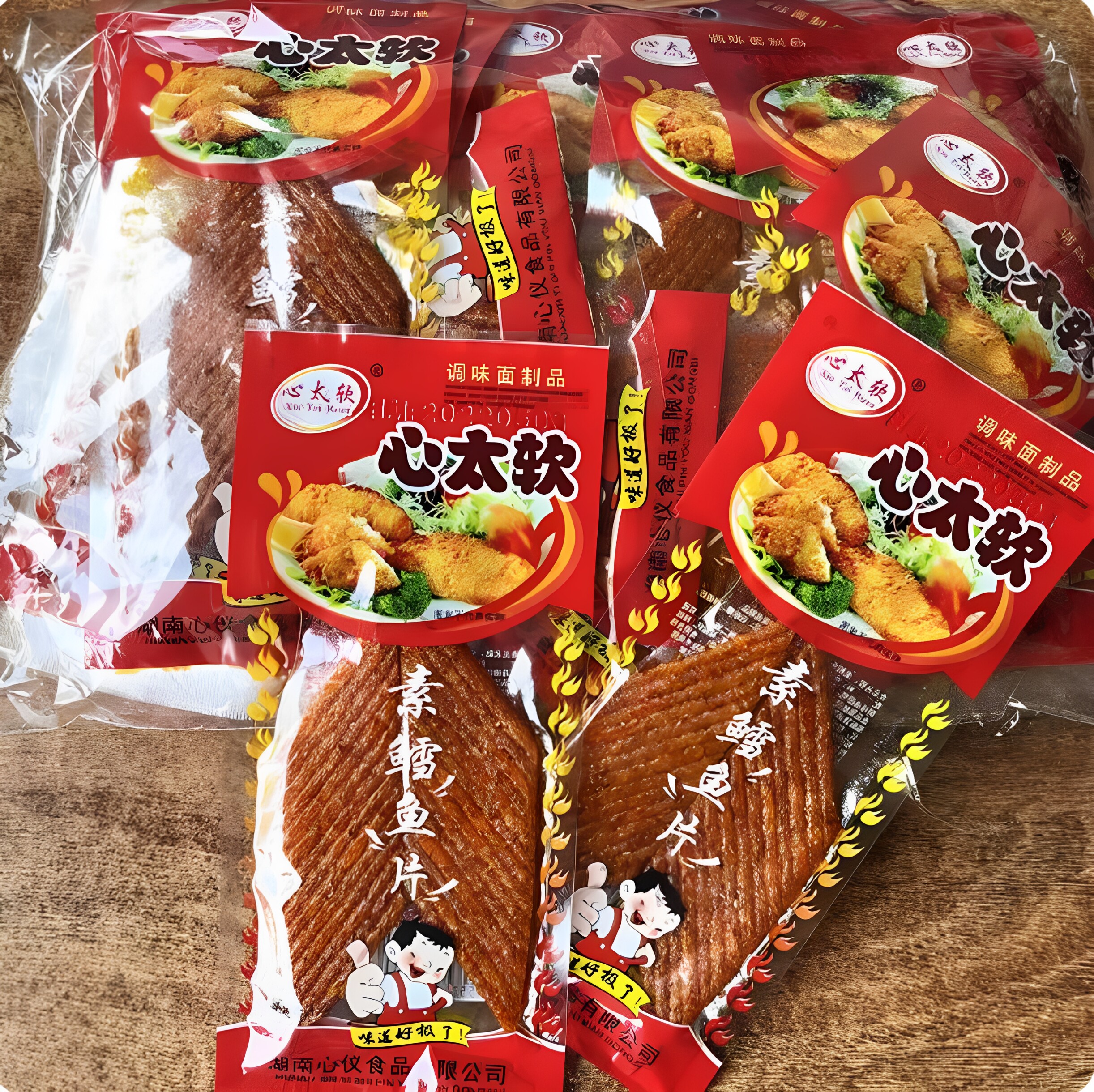 心太软素鳕鱼片小辣条辣味儿时麻辣怀旧经典素肉休闲零食小吃