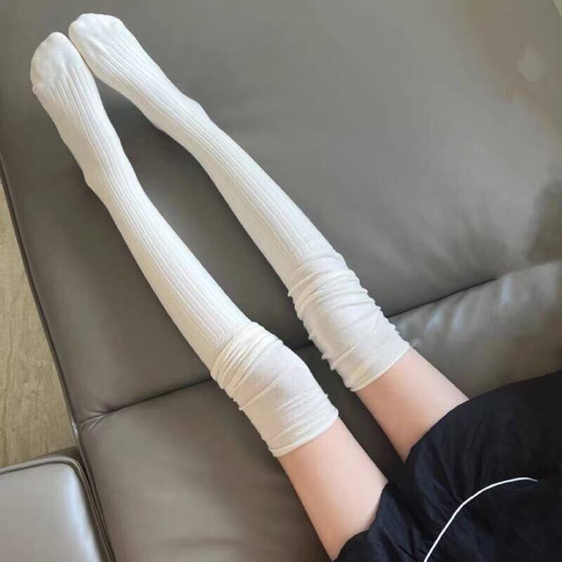 秋冬新款长筒靴袜子秋冬美拉德过膝袜长筒JK堆堆袜高筒护膝大腿袜