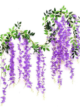 仿真紫藤花假花藤条吊顶遮丑装饰