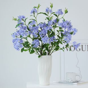 高档蓝雪花仿真花蓝色假花家居酒店装饰饭餐桌花摆花绿植现代简约