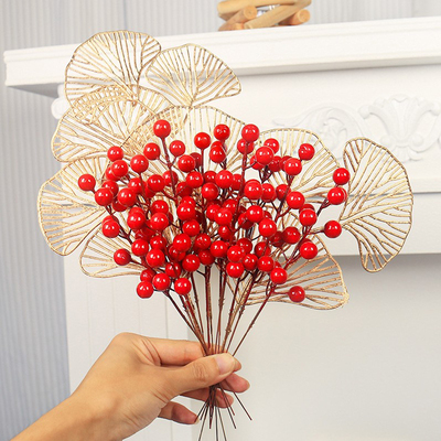 新年福桶抱抱桶装饰插件仿真花假