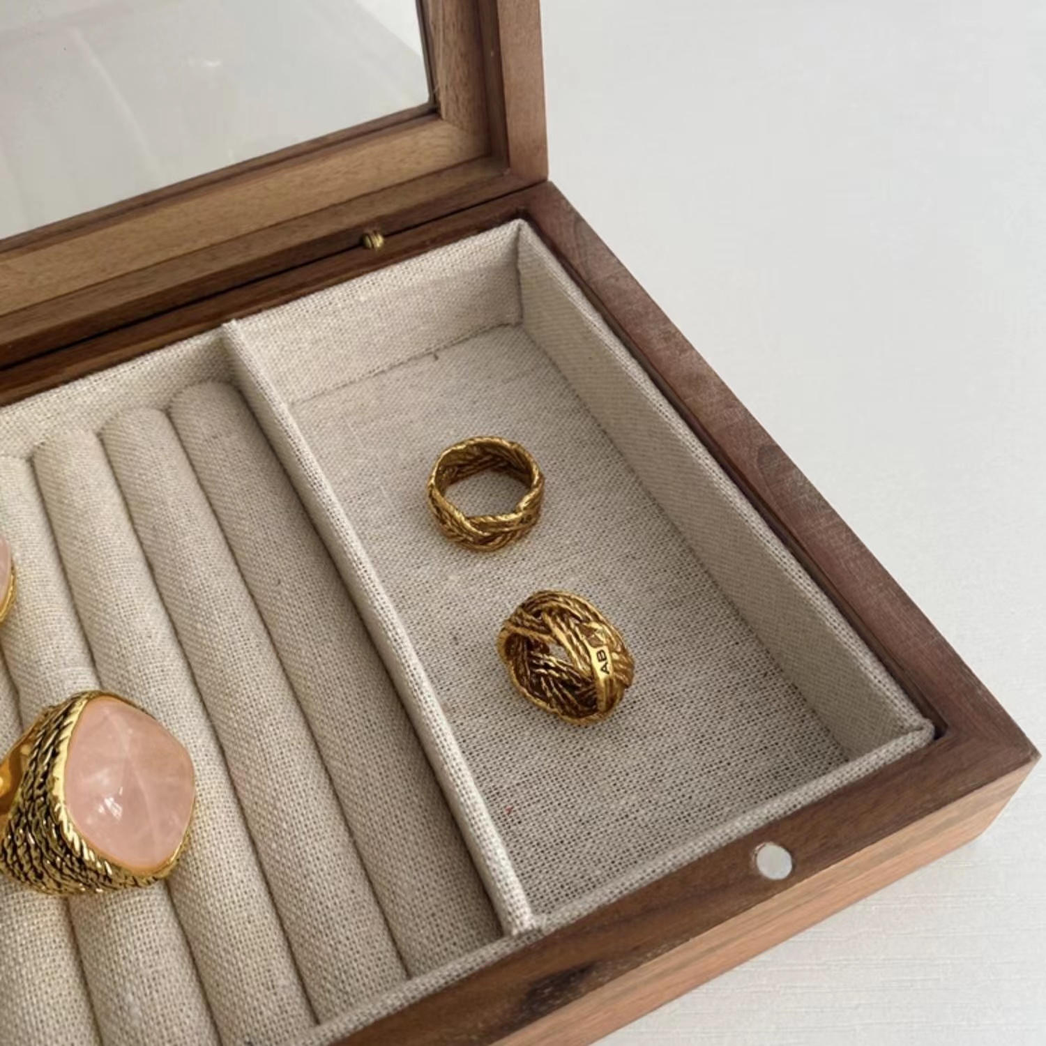 法国小众设计aurelie时髦复古感金属链条麦穗编织戒指