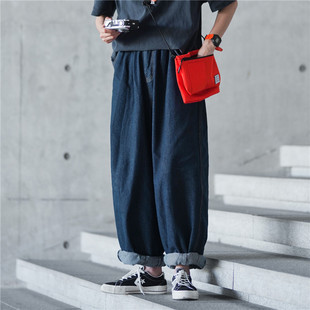 男女潮 bf原宿风oversize古着感肥大牛仔裤 日系宽松灯笼裤 男阔腿裤
