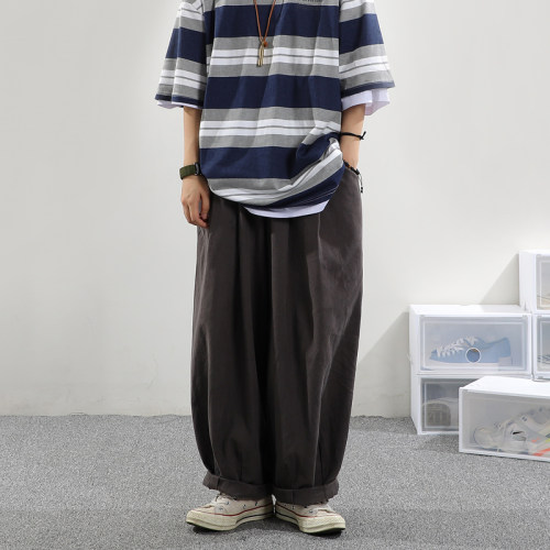 日系复古坠感潮牌bf风情侣裤子