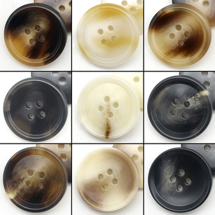 大衣扣外套毛呢哑光纽扣 扣女装 新款 树脂纽扣圆形四眼仿牛角男西装