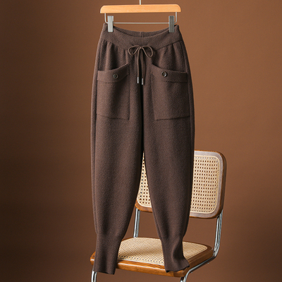 时尚秋冬加厚哈伦工装裤宽松束脚