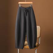 欧货洋气时髦镰刀裤 弯刀阔腿裤 女秋冬垂感加厚香蕉哈伦裤 宽松大码