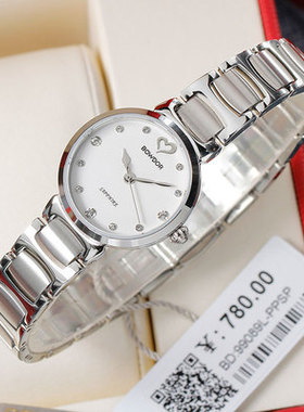 时尚潮流钢带防水超薄女士手表石英表正品宝舵手表女99089