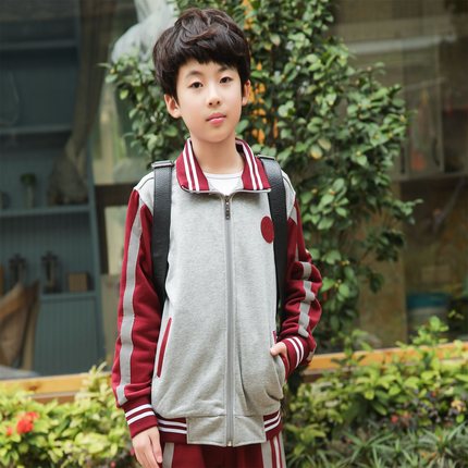 东莞市凤岗镇小学生统一校服纯棉男女冬季外套长袖上衣冬长裤套装