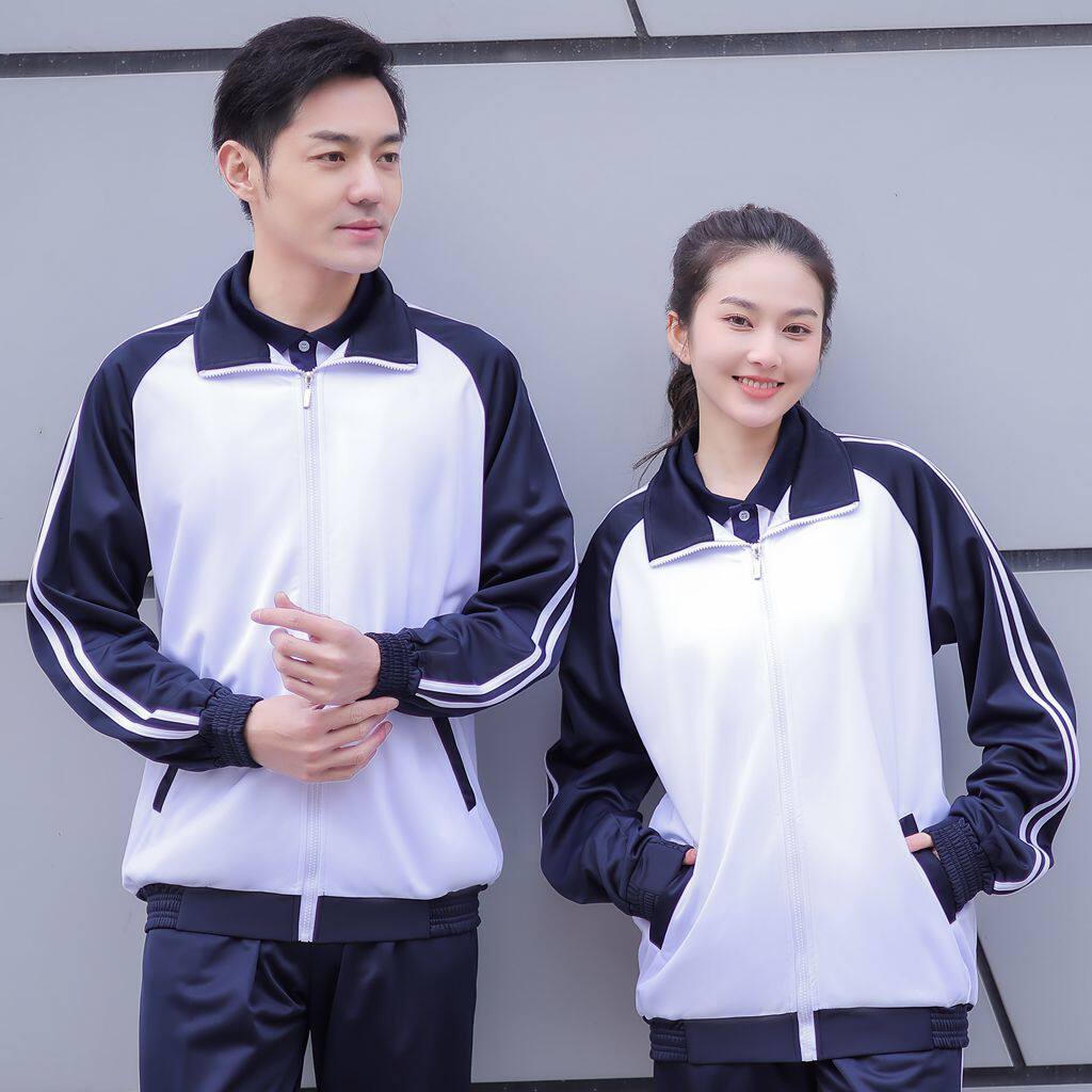 匆匆那年同款校服初中生高中学生班服藏青白色短袖上衣长裤外套装