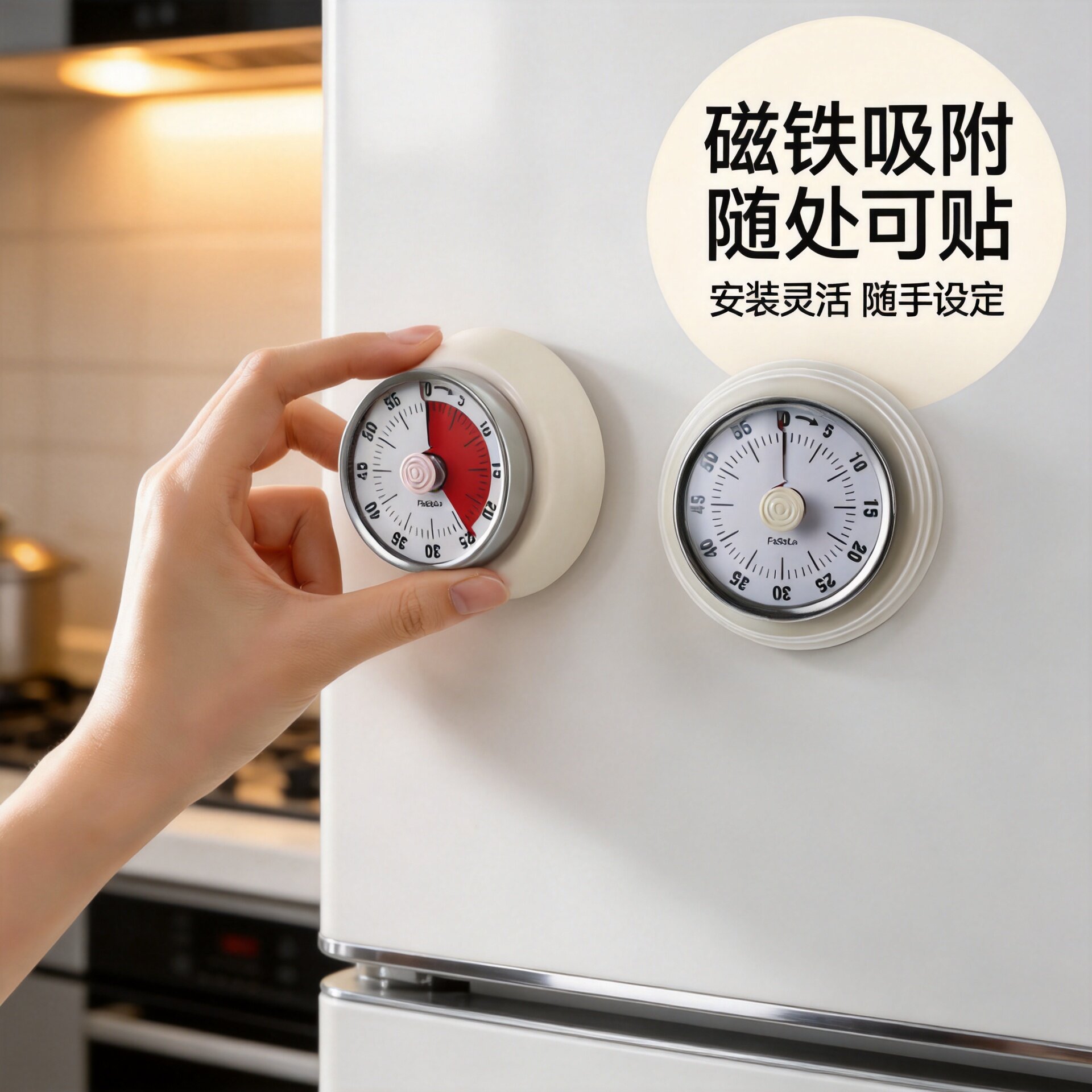 日式机械计时器冰箱油烟机磁吸定时器厨房煲汤做饭倒计时大声闹钟