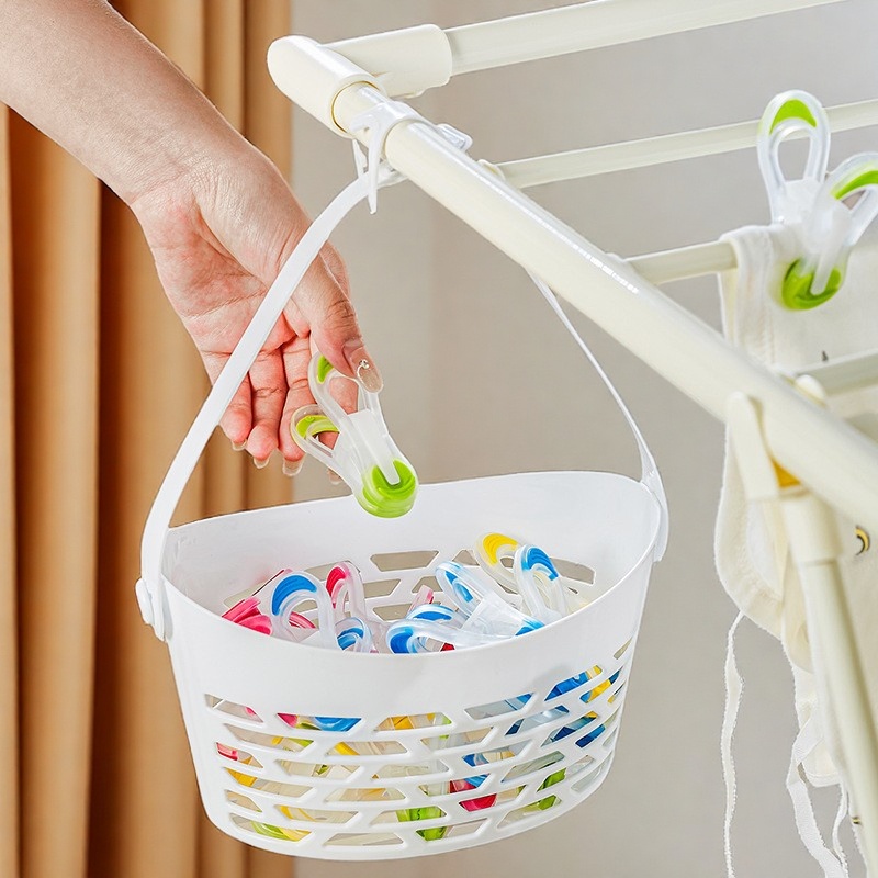 家用软胶无痕防风固定小夹子阳台洗衣晾晒夹沥水收纳篮筐储物框