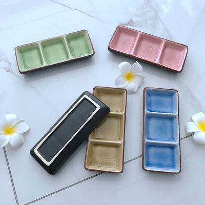 泰式spa美容院工具陶瓷三格碟