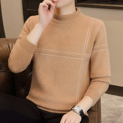 毛衣男冬款青少年条纹针织打底衫