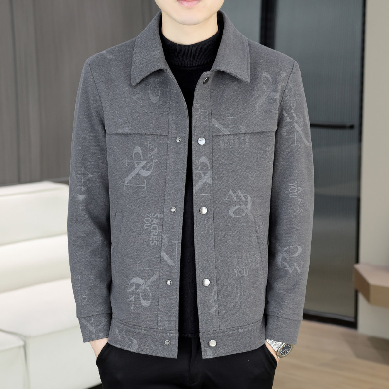 男士翻领夹克外套2025秋冬季新款