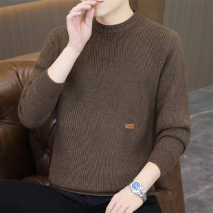 高端名牌毛衣男冬季2025新款保暖针织衫潮流重磅休闲打底羊毛衫男