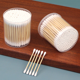 木棒棉签掏耳朵棉签棒棉花棒盒装一次性棉棒木棒双头化妆用圆头