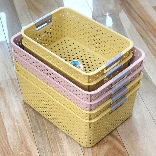 桌面塑料收纳篮零食文件收纳筐