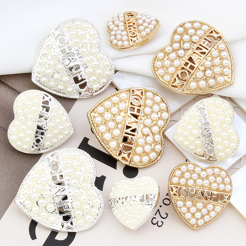 珍珠纽扣爱心小香风金属扣子毛衣开衫羊绒大衣风衣西装外套装饰扣