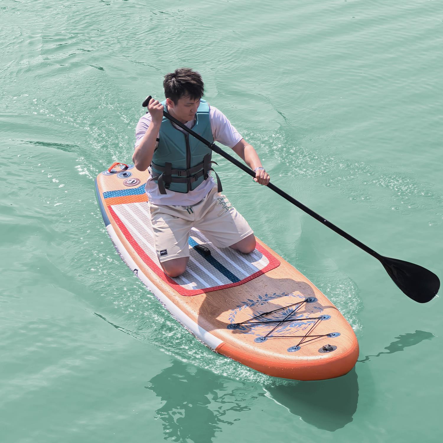 充气冲浪板专业SUP漂流板 初学者滑水板 海上划水板加宽竞技款