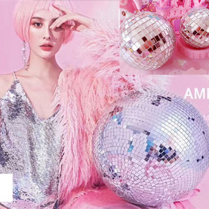 婚庆舞台玻璃球disco反射镜面球酒吧KTV反光镭射球蹦迪球摄影道具