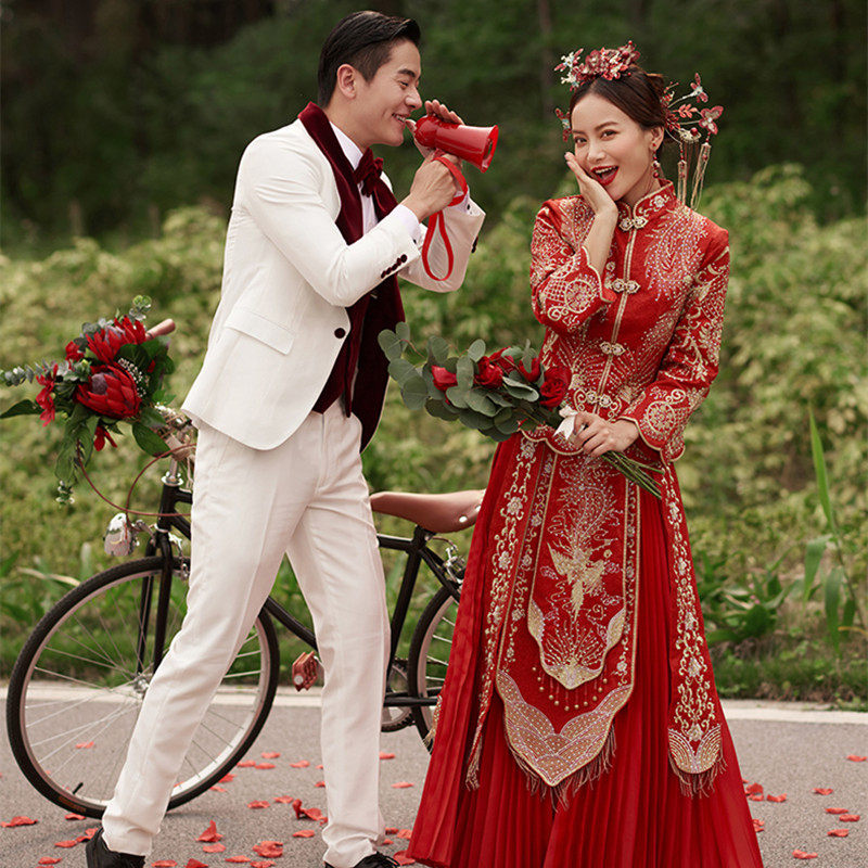 新婚纱摄影道具中国风国潮秀禾服古装影楼拍照道具气球红色小喇叭,3C数码配件,背景布类,淘宝优惠券,粉丝福利购,淘宝优惠卷