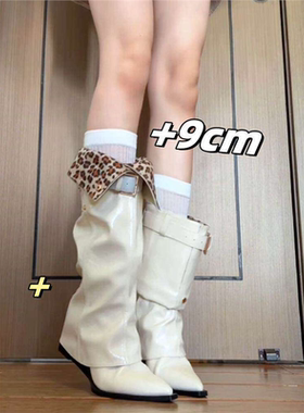 尖头裤管靴欧美辣妹风不过膝长靴