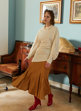 TMSstudio 原创设计 春夏大摆垂坠线条感顺滑鱼尾裙半裙