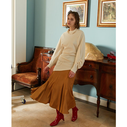 原创设计风垂坠线条感顺滑鱼尾裙