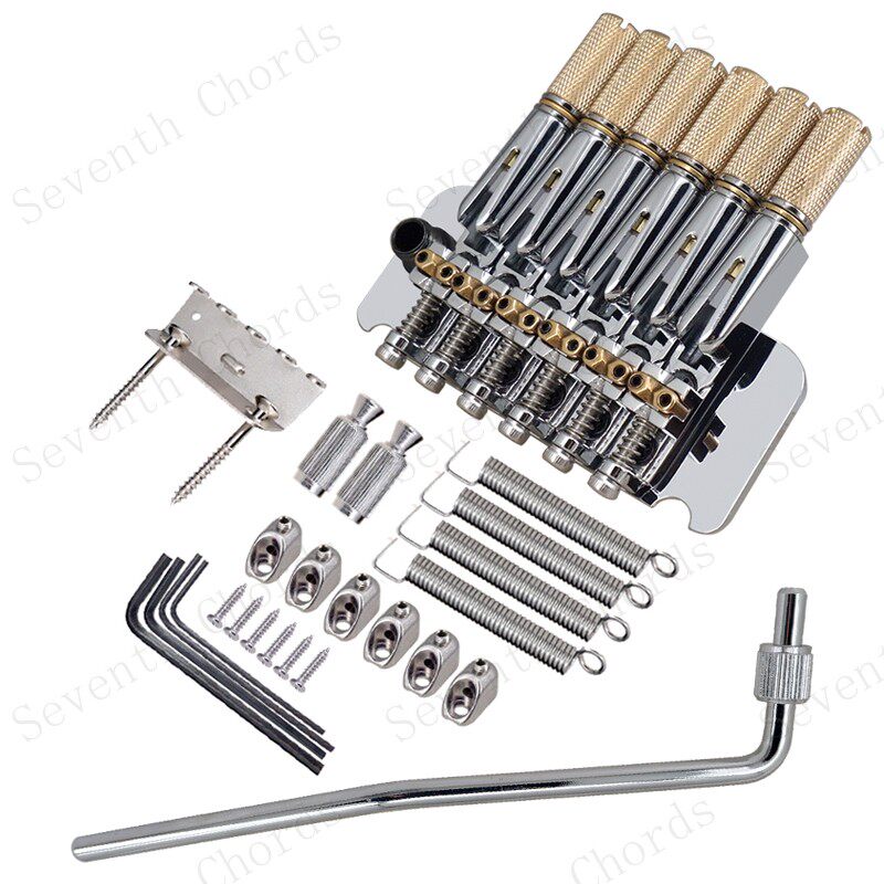 黄铜底座无头吉他颤音琴桥拉弦板弦桥下驹 Headless Bridge W-003