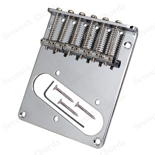 五安装螺丝孔六调弦码Tele电吉他拉弦板TL琴桥弦桥底部后部双穿弦