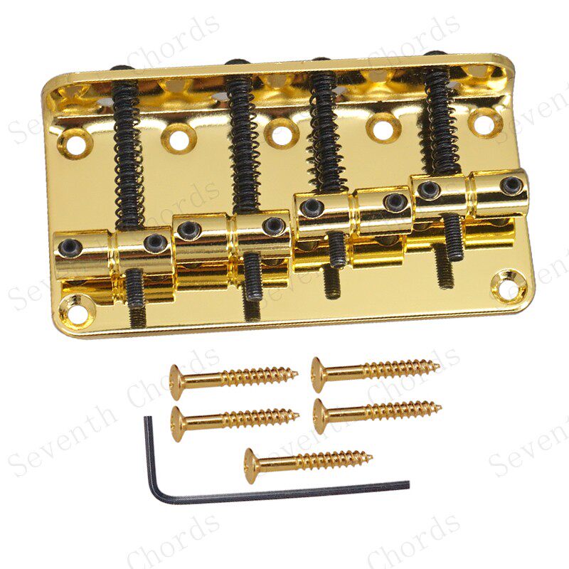 四弦电贝司琴桥拉弦板 4弦贝斯BASS弦桥琴桥80MM 7螺丝孔位 GZGD