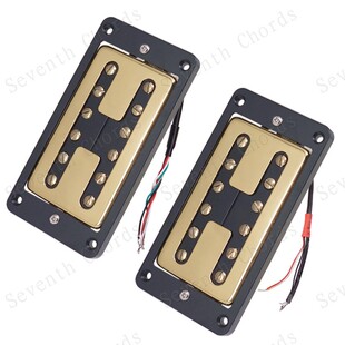 工字外壳LP EPI电吉他拾音器 H盖双线圈拾音器 双联拾音器4接线金