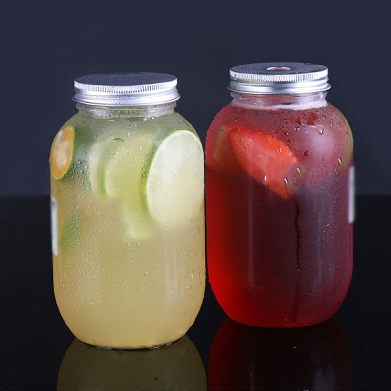 网红透明ins奶茶饮料杯子500ml大口u型胖胖瓶加厚透明塑料圆胖瓶