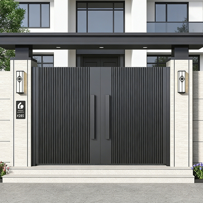 户外铝合金庭院大门铁艺别墅双开门电动乡村不锈钢农村自建房小区