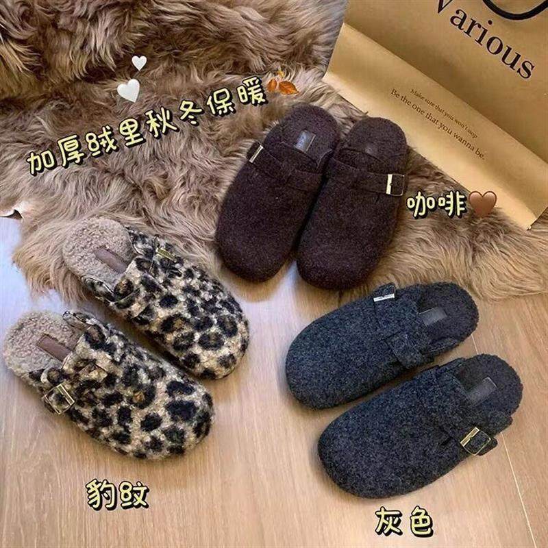 复古厚底毛呢勃肯拖鞋女外穿2026年新款一脚蹬加绒保暖毛毛半拖,女鞋,其他拖鞋,淘宝优惠券,粉丝福利购,淘宝优惠卷