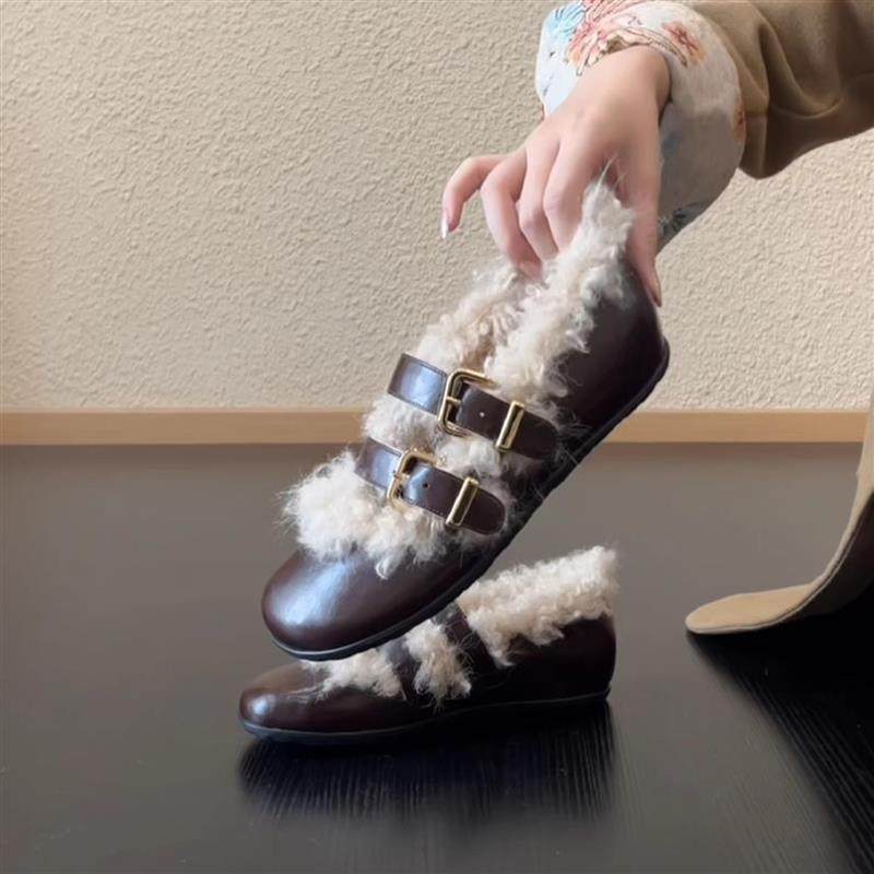 法式复古浅口双扣带玛丽珍女鞋2026年新款加绒保暖一脚蹬小皮鞋,女鞋,玛丽珍鞋,淘宝优惠券,粉丝福利购,淘宝优惠卷