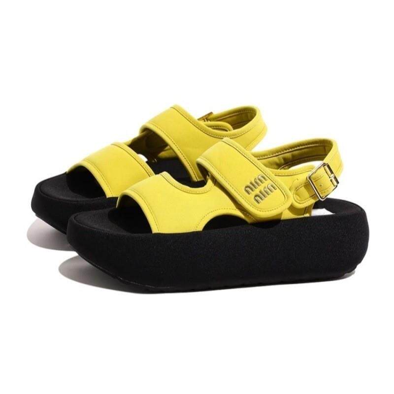 魔术贴厚底增高运动凉鞋女款2026夏季新款踩屎感配裙子沙滩凉拖鞋