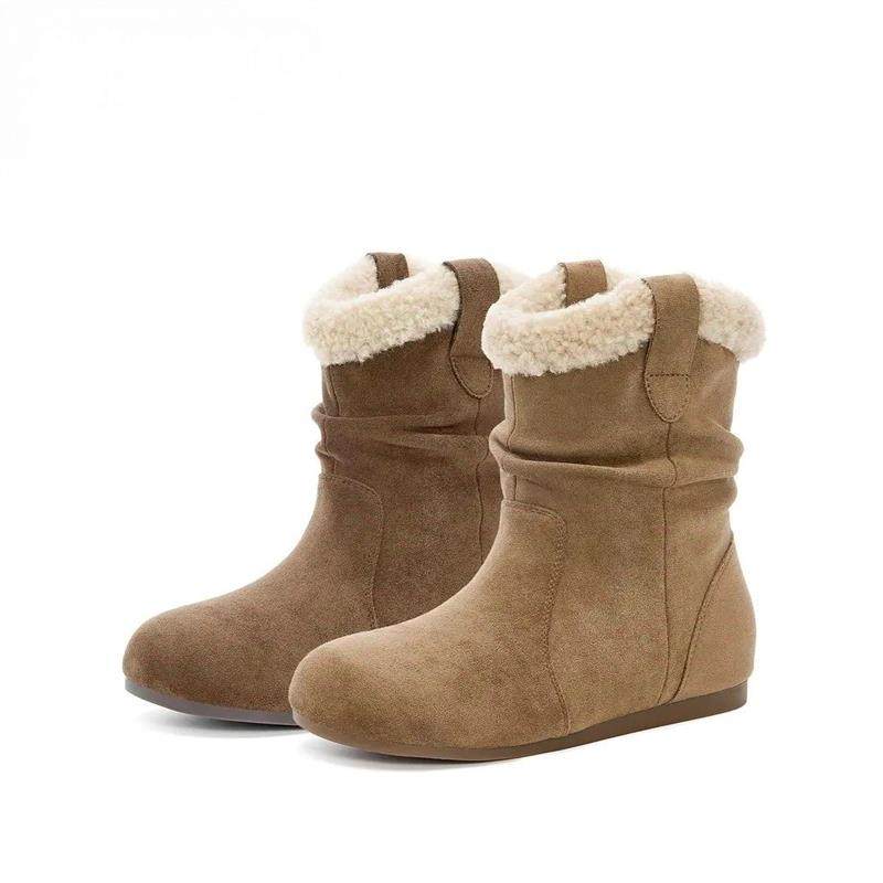 云芙复古牛反绒雪地靴女冬2026新褶皱堆堆靴加绒加厚博肯棉靴外穿,女鞋,时尚雪地靴,淘宝优惠券,粉丝福利购,淘宝优惠卷
