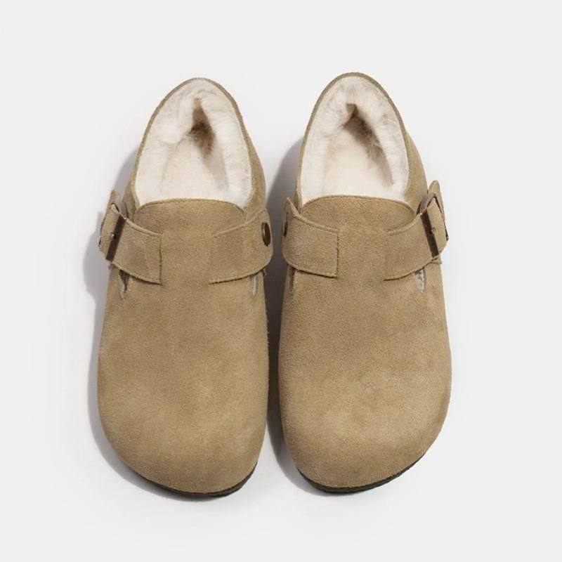 软皮全包勃肯鞋女2026秋冬新款加绒加厚棉鞋平底舒适休闲懒人鞋子,女鞋,勃肯鞋/软木鞋,淘宝优惠券,粉丝福利购,淘宝优惠卷