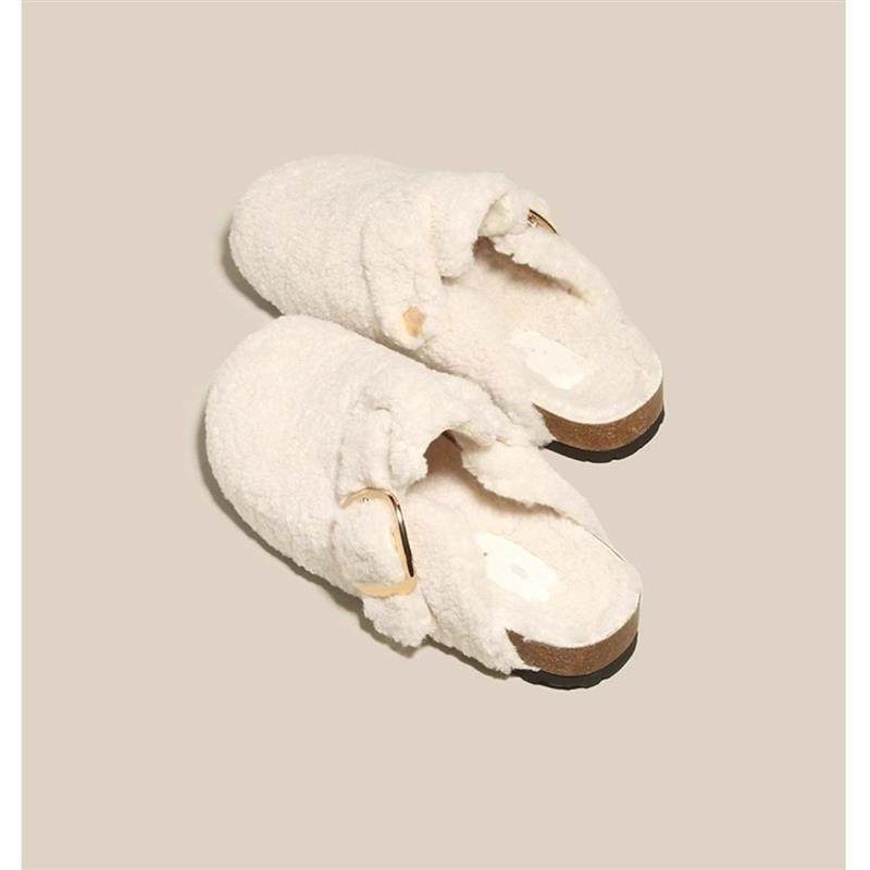 勃肯毛毛拖鞋女外穿2026年新款舒适保暖懒人一脚蹬平底包头棉拖鞋,女鞋,毛毛鞋,淘宝优惠券,粉丝福利购,淘宝优惠卷