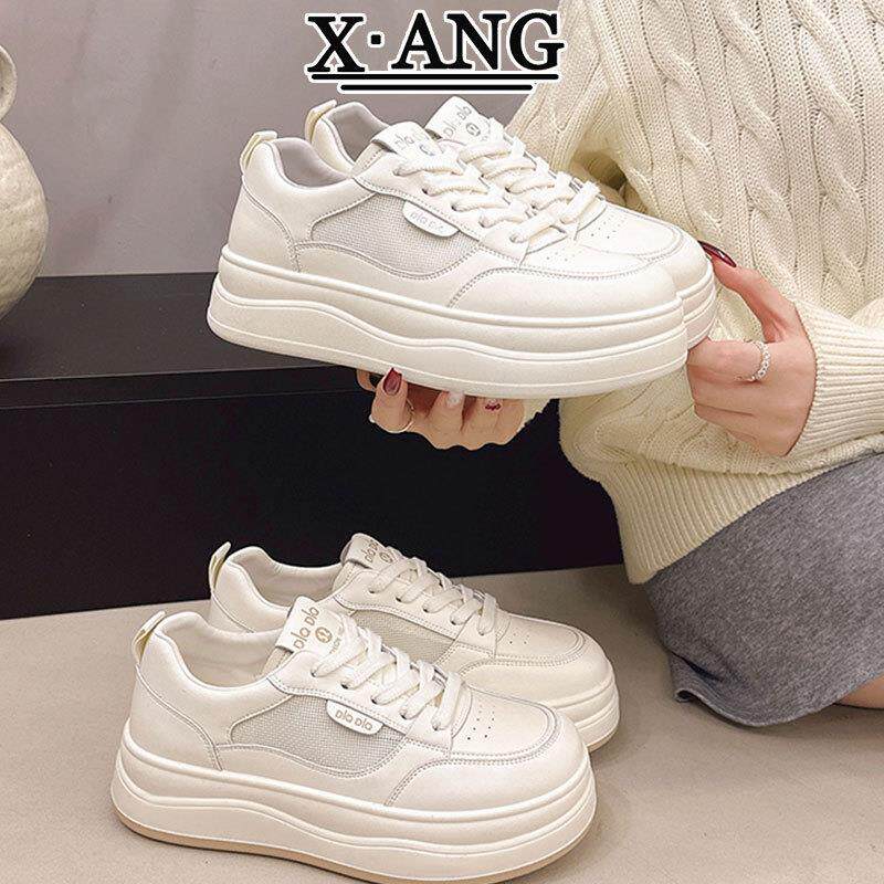 真皮软底不累脚女鞋厚底小白鞋2026夏季新款网面透气休闲运动板鞋