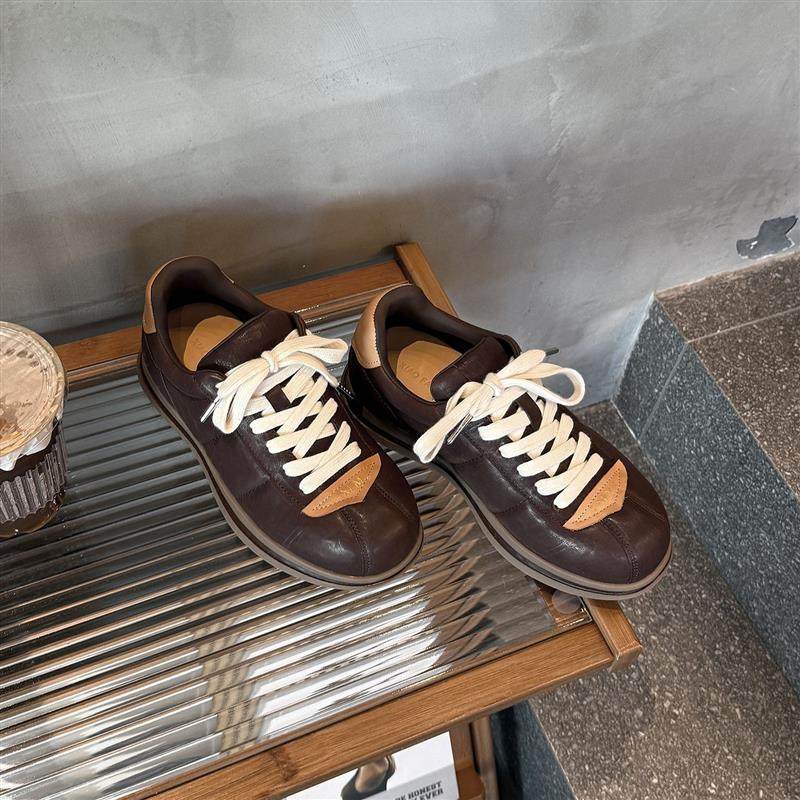 复古撞色拼接厚底德训鞋女2026年新款圆头系带时尚百搭休闲乐福鞋,女鞋,德训鞋,淘宝优惠券,粉丝福利购,淘宝优惠卷