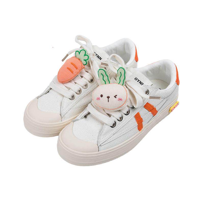 白鹿鞋业可爱胡萝卜板鞋2026男女同款情侣复古休闲风系带小众鞋子,女鞋,休闲板鞋,淘宝优惠券,粉丝福利购,淘宝优惠卷