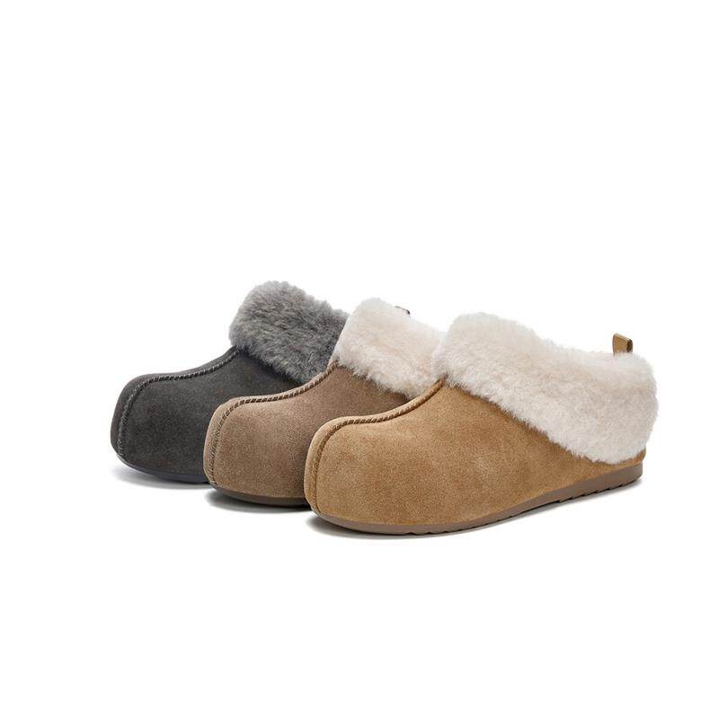 包头毛毛拖鞋女款2026新款冬季小个子内增高加绒雪地靴保暖棉鞋子