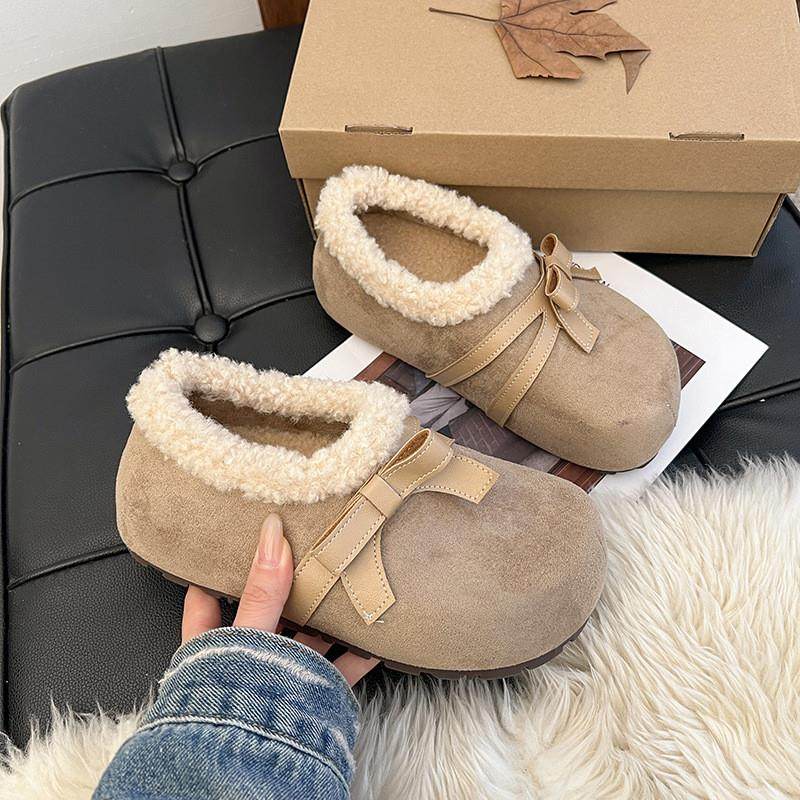 蝴蝶结厚底勃肯鞋女2026新款秋冬加绒保暖棉鞋一脚蹬懒人豆豆鞋子,女鞋,勃肯鞋/软木鞋,淘宝优惠券,粉丝福利购,淘宝优惠卷
